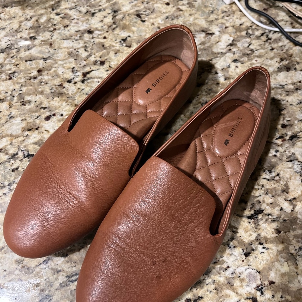 Birdies Tan Leather Flats